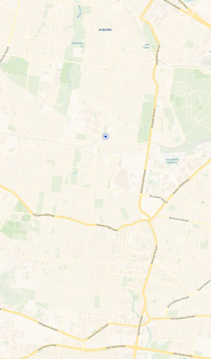 Map of the Regents Park service area and the surrounding suburbs we cover.